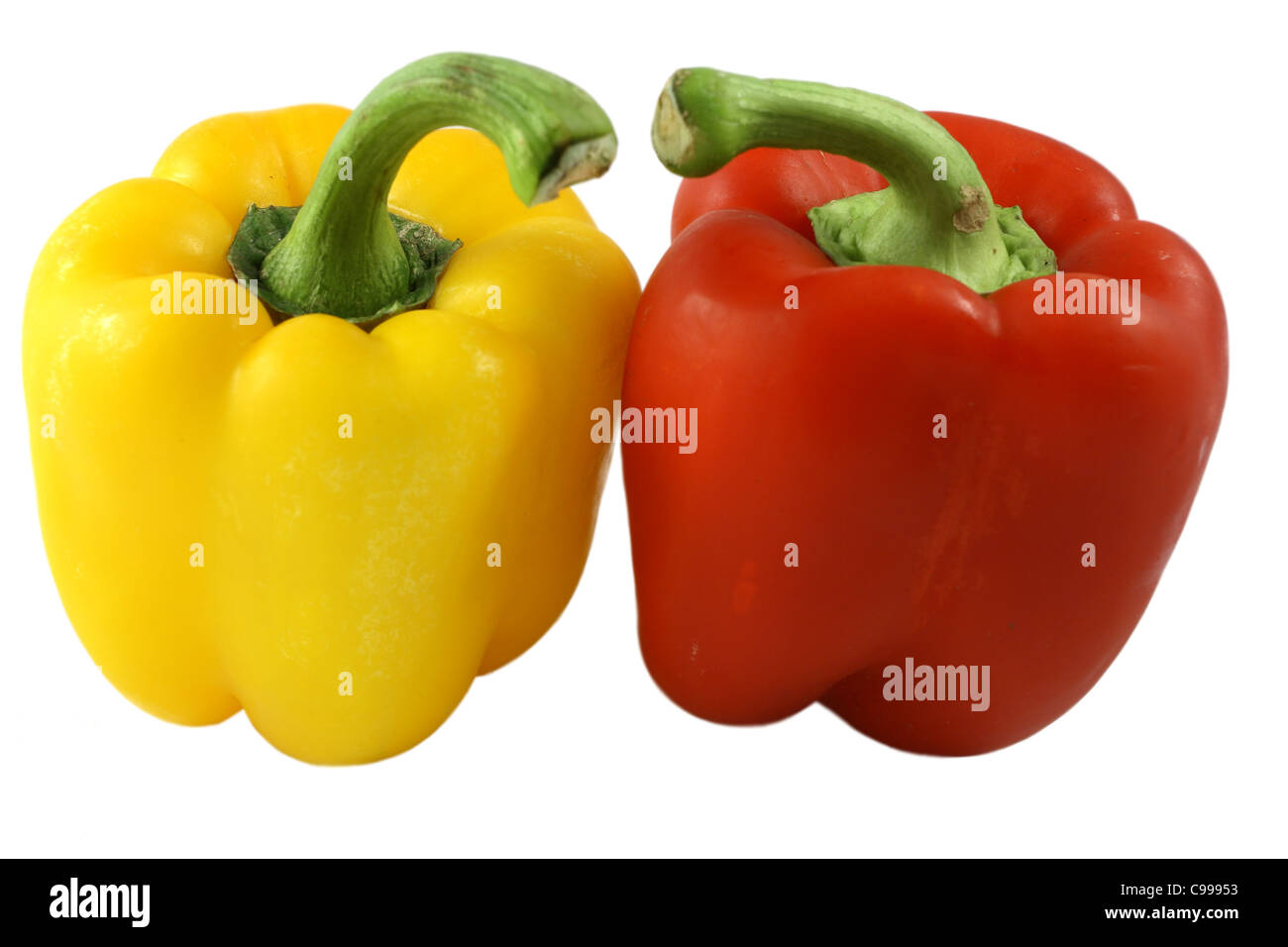 Paprika, isoliert auf weiss Stockfoto