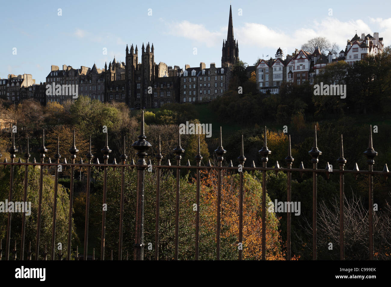 Mound Place und Ramsay Lane, Altstadt, Edinburgh Stadtzentrum, Schottland, Großbritannien Stockfoto