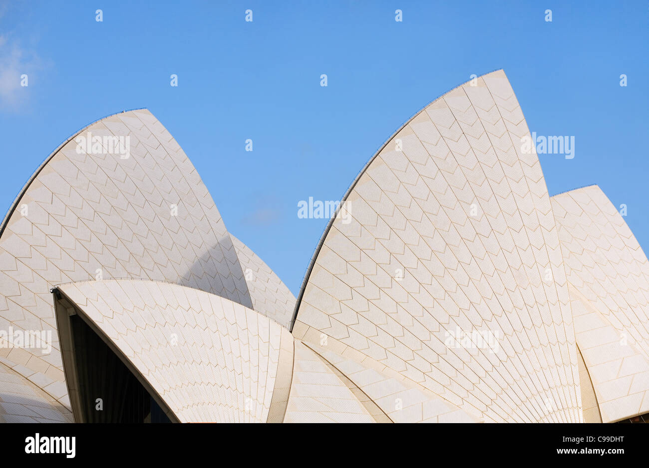 Die Architektur als Wahrzeichen des Sydney Opera House. Sydney, New South Wales, Australien Stockfoto