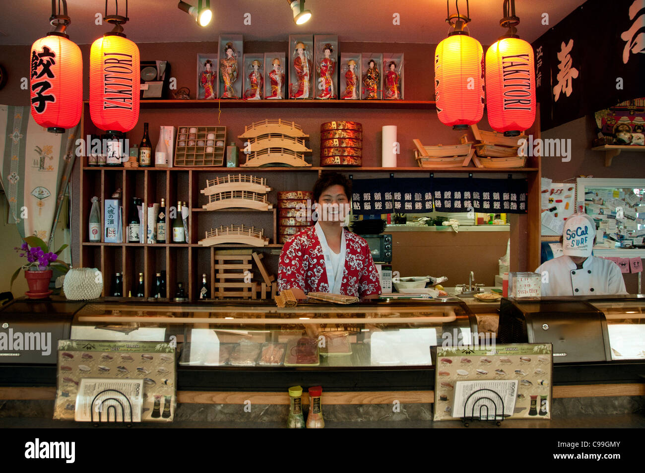 Japanisches Restaurant Sushi Essen USA California Stockfoto