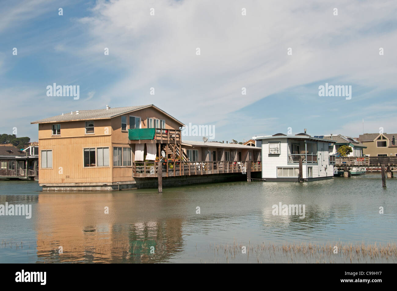 Die Sausalito Hausboot Gemeinde San Francisco Bay California Vereinigte Staaten von Amerika Stockfoto