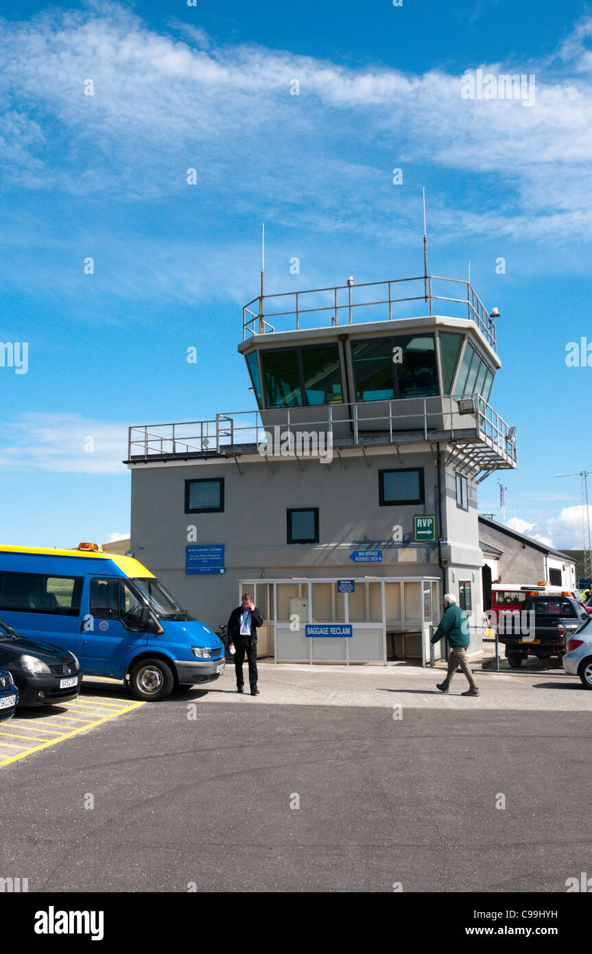 Die Kontrolle Turm von Barra Beach Flughafen. Stockfoto