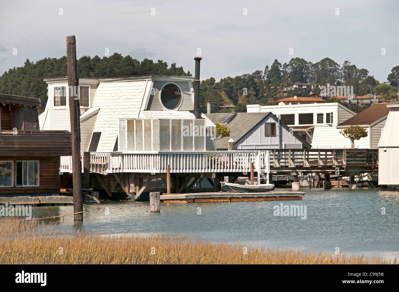 Die Sausalito Hausboot Gemeinde San Francisco Bay California Vereinigte Staaten von Amerika Stockfoto