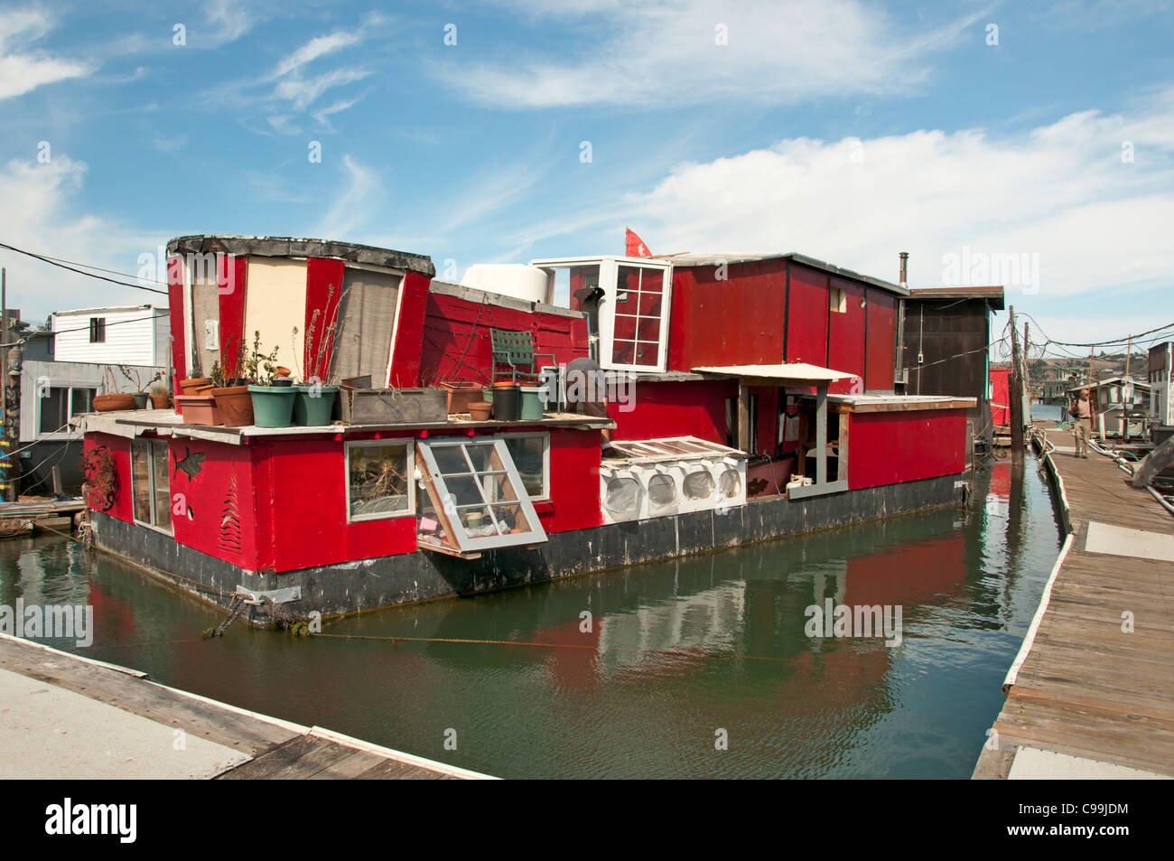 Die Sausalito Hausboot Gemeinde San Francisco Bay California Vereinigte Staaten von Amerika Stockfoto