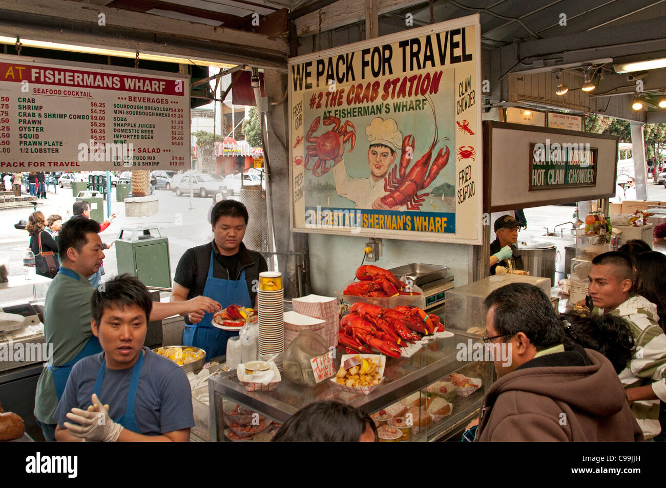Fishermans Wharf Lobster Restaurant San Francisco Kalifornien Vereinigte Staaten Stockfoto