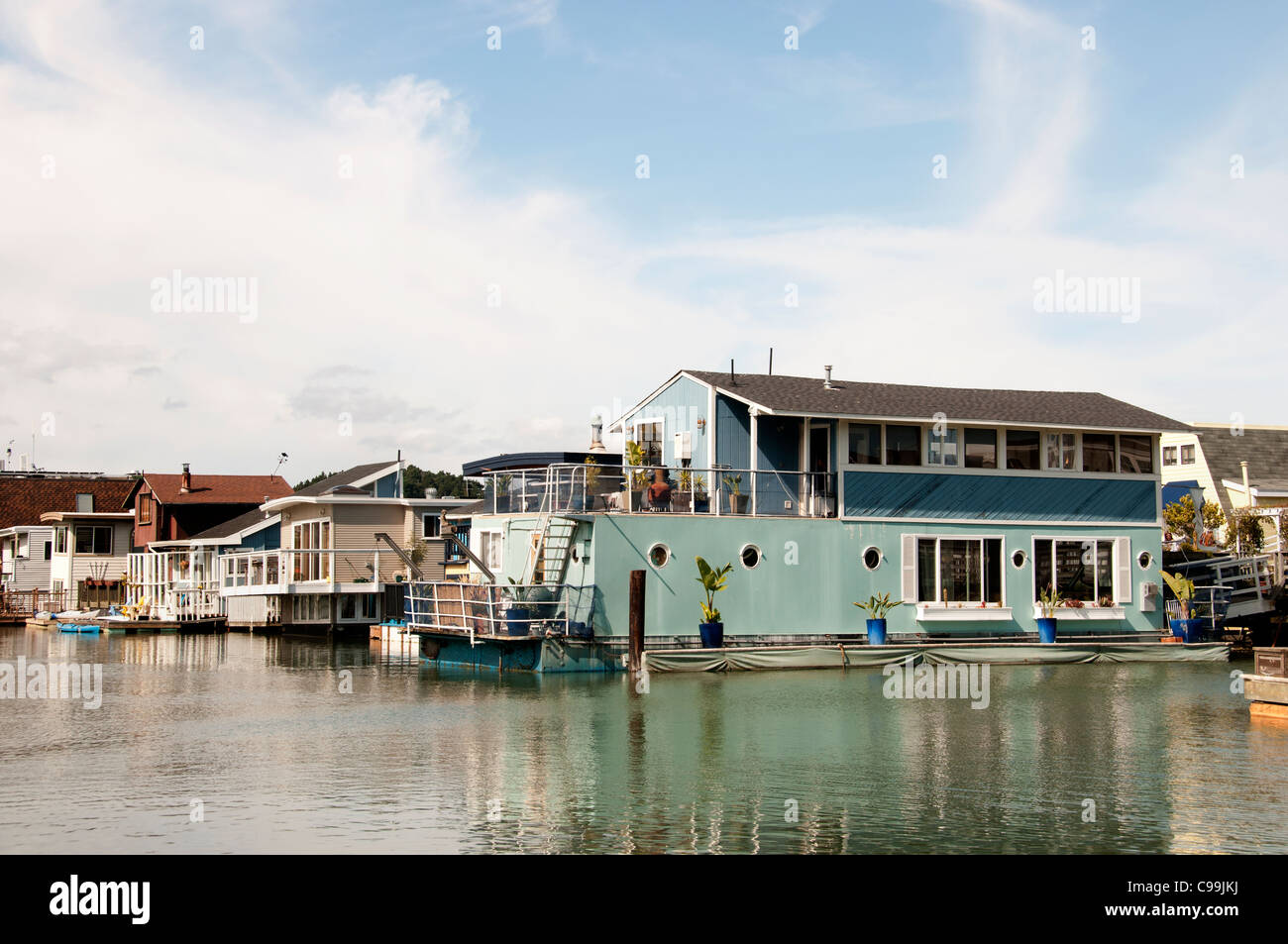 Die Sausalito Hausboot Gemeinde San Francisco Bay California Vereinigte Staaten von Amerika Stockfoto