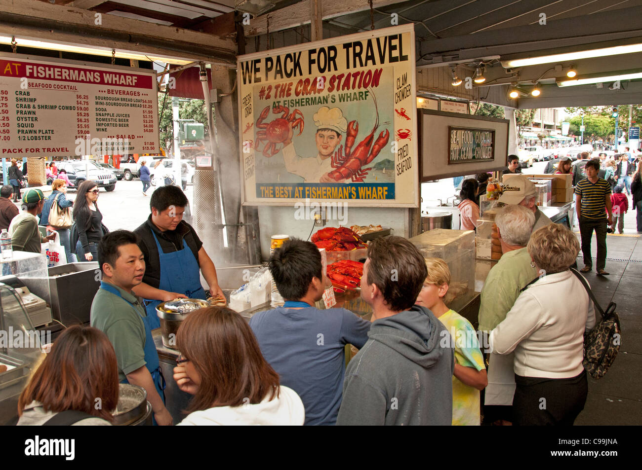 Fishermans Wharf Lobster Restaurant San Francisco Kalifornien Vereinigte Staaten Stockfoto