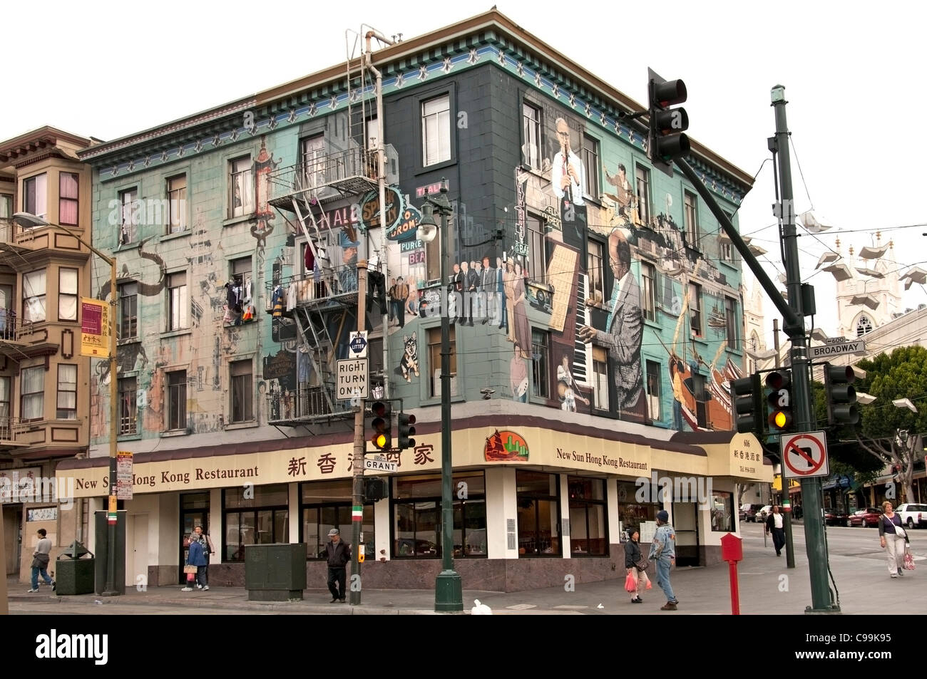North Beach Little Italy San Francisco Musik Jazz chinesische Restaurant Chinatown San Francisco Kalifornien Vereinigte Staaten von Amerika Stockfoto