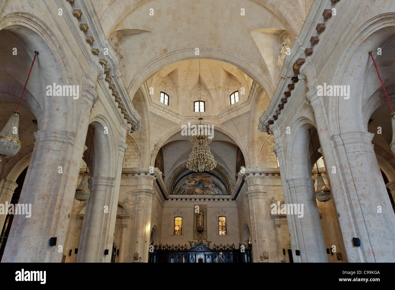 Innenansicht der San Cristobal Kathedrale Vieja Havanna Kuba Stockfoto