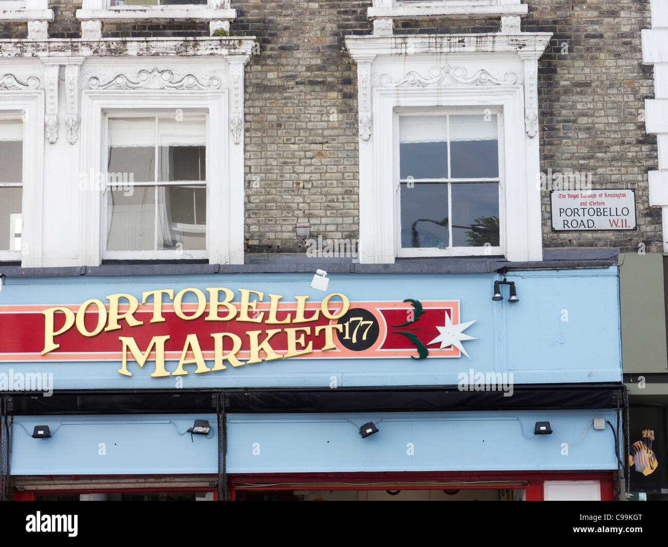 Portobello Road und Markt, London, England, UK Stockfoto