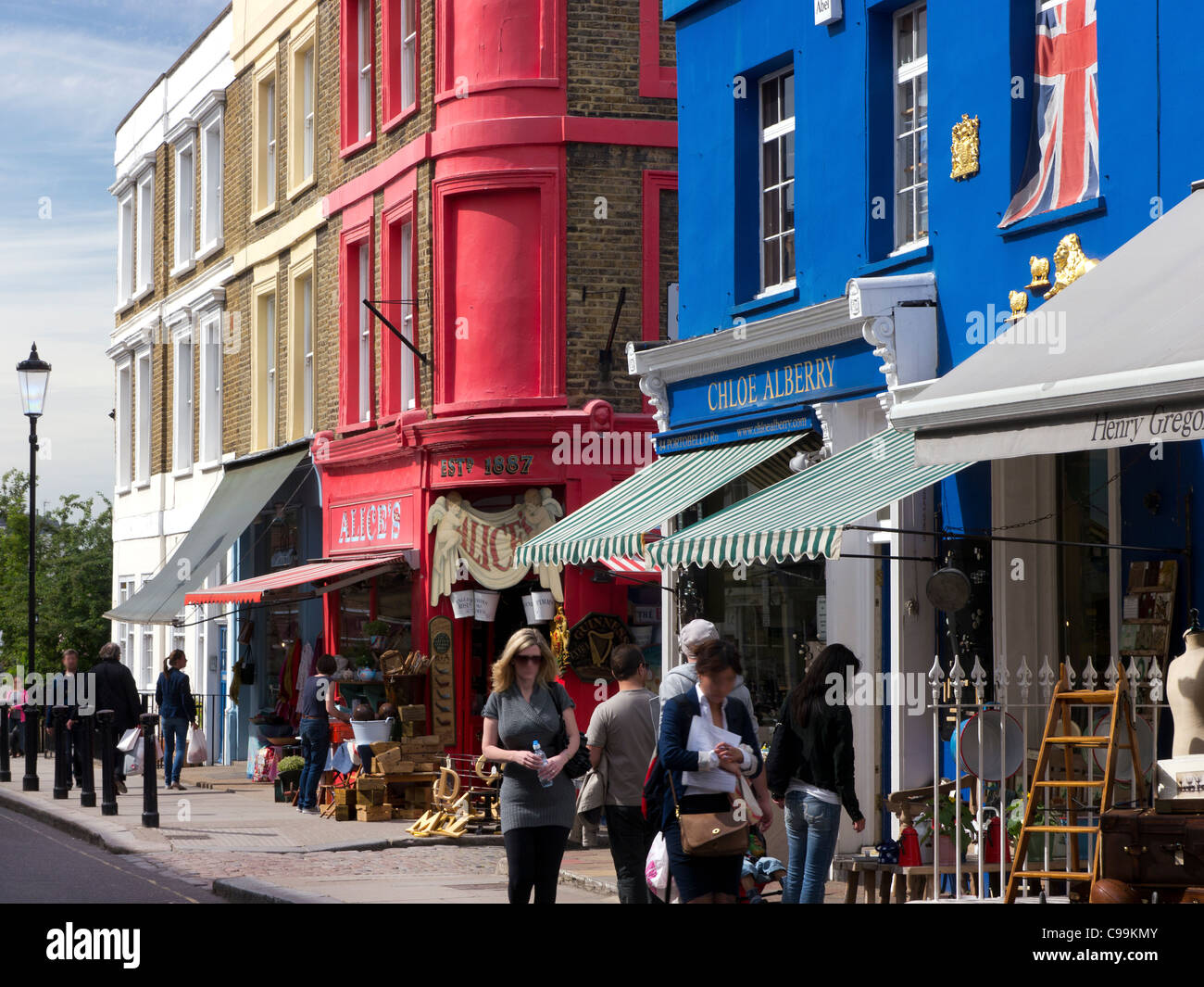 Portobello Road und Markt, London, UK Stockfoto
