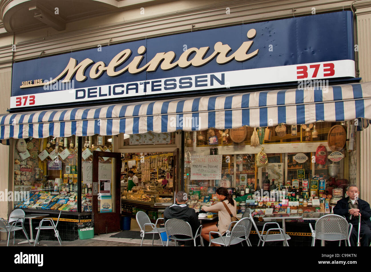 Molinari Deli Feinkost Little Italy San Francisco, Kalifornien, Vereinigte Staaten von Amerika Amerikaner / USA Stadt Stockfoto