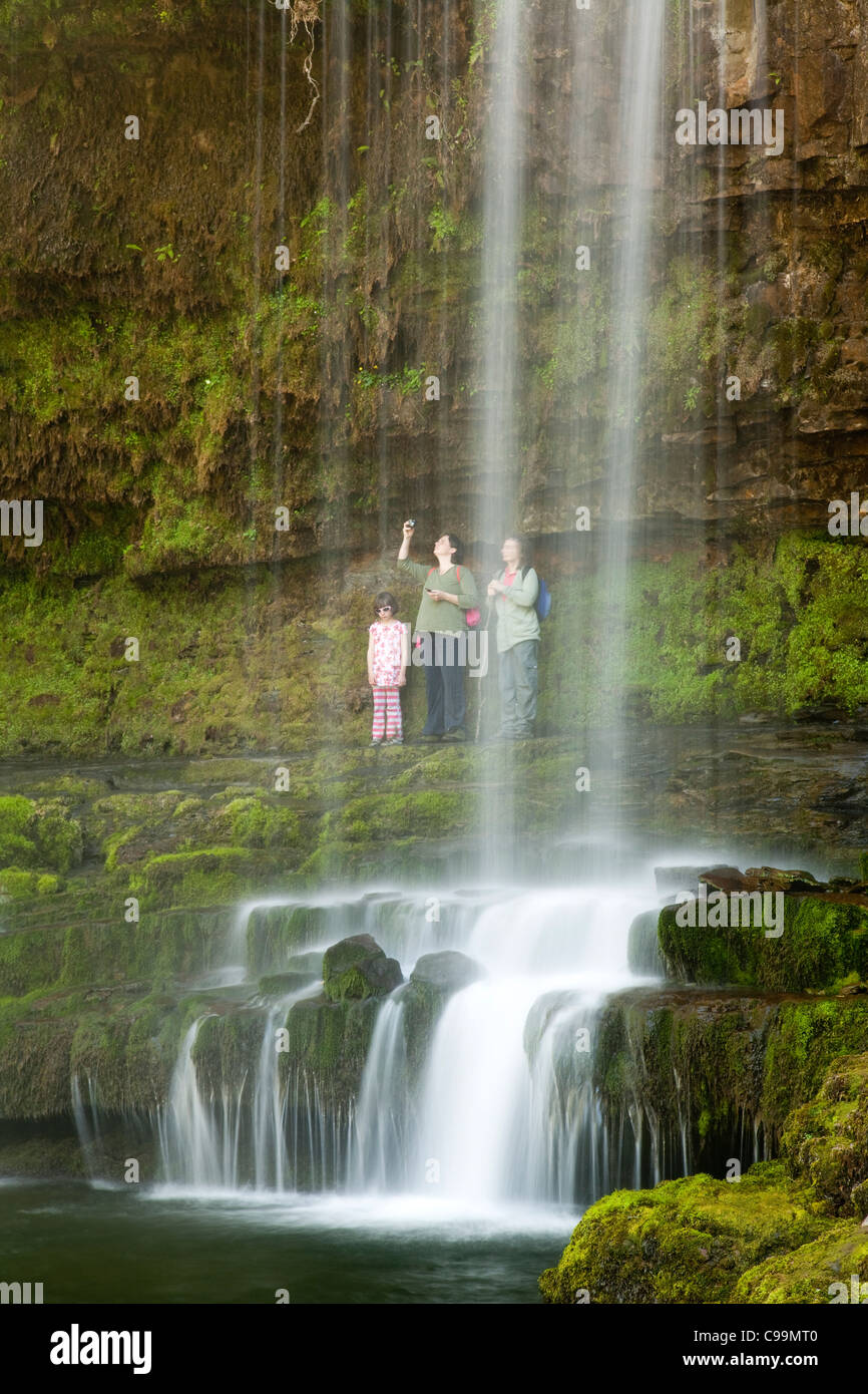 Sgwd-Yr-Eira Wasserfall Brecon Beacons Nationalpark Wales Stockfoto