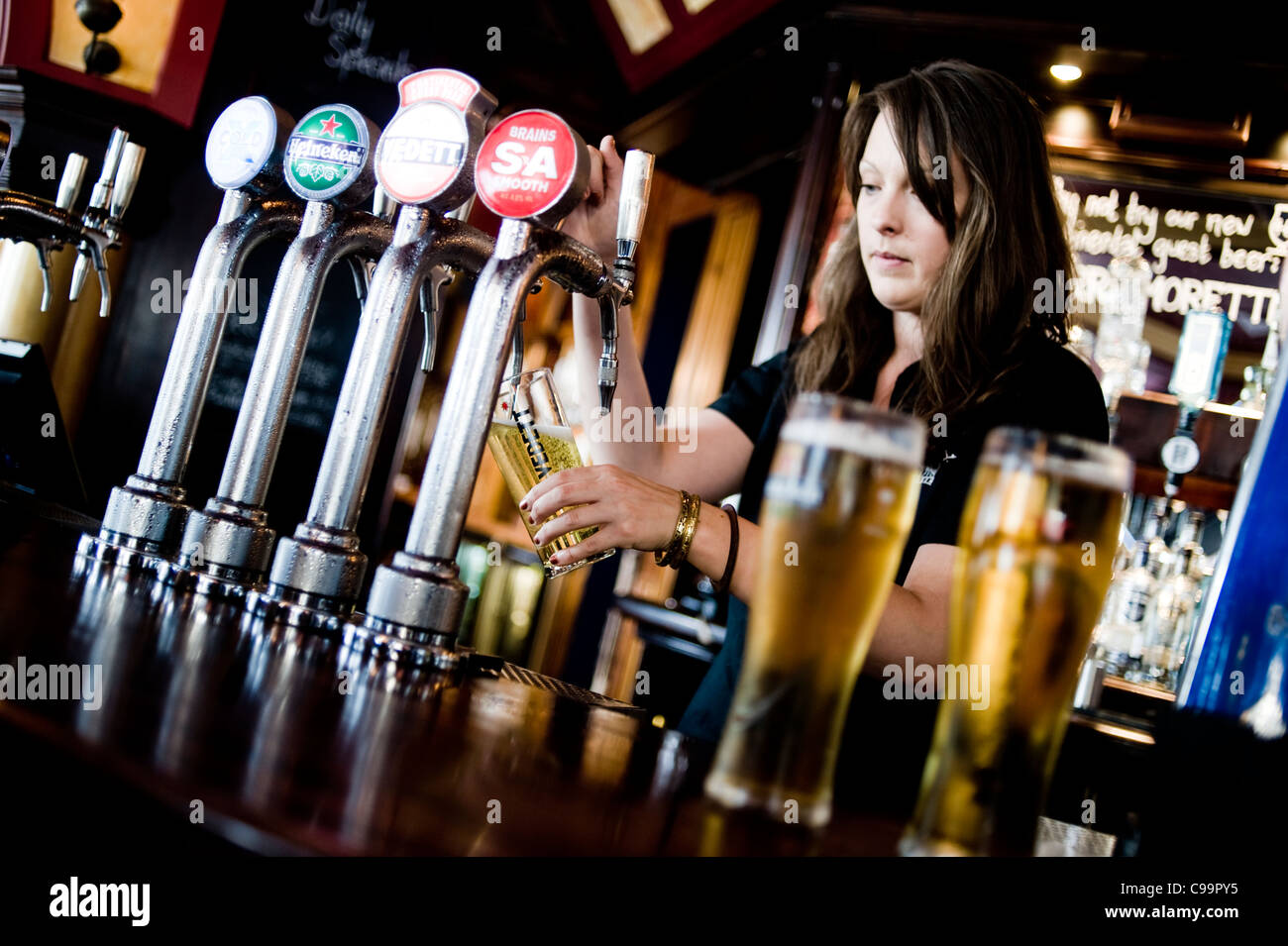 Terra Nova Bar de la Bahia. CARDIFF, Gales. Bucht. Wales. Stockfoto