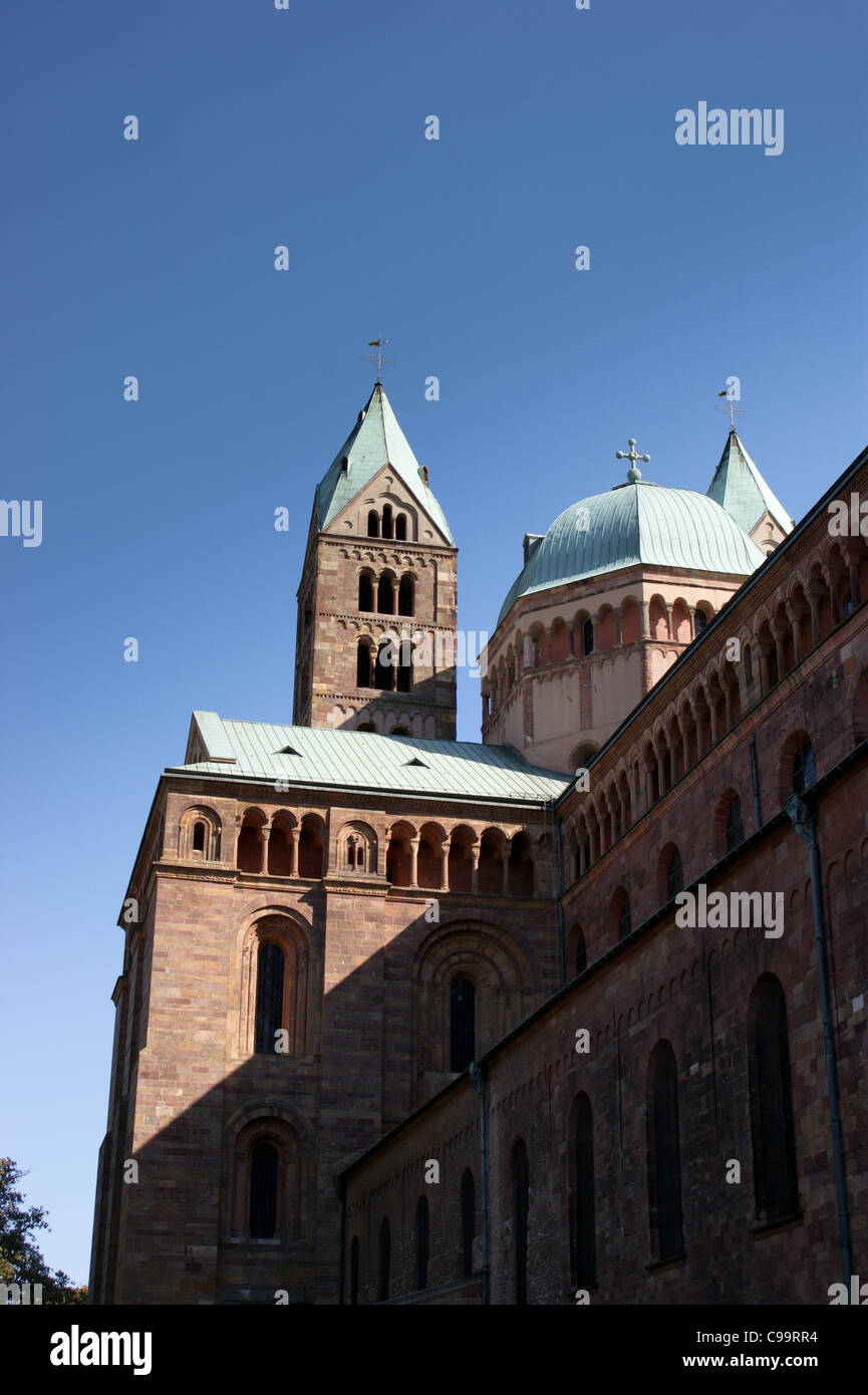 Romanische Kathedrale von Speyer, Rheinland-Pfalz, Deutschland Stockfoto