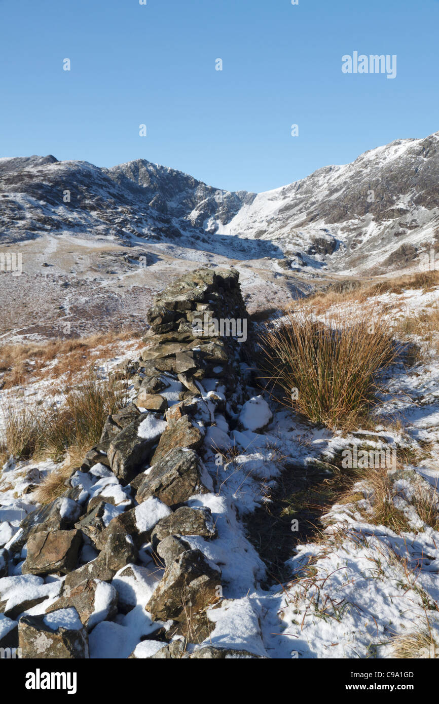 Cadair Idris im Schnee Stockfoto
