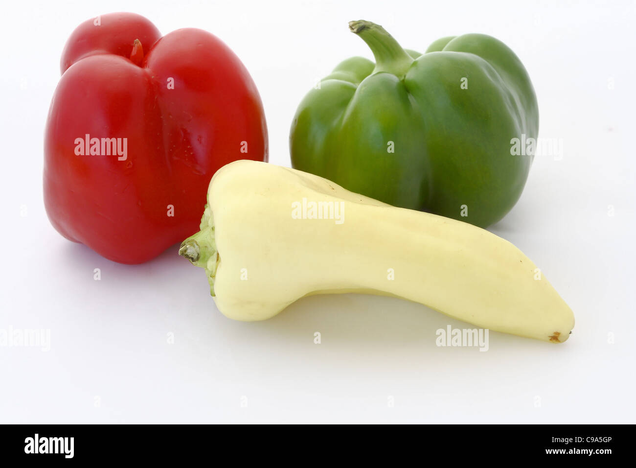 Paprika auf dem weißen Hintergrund Stockfoto