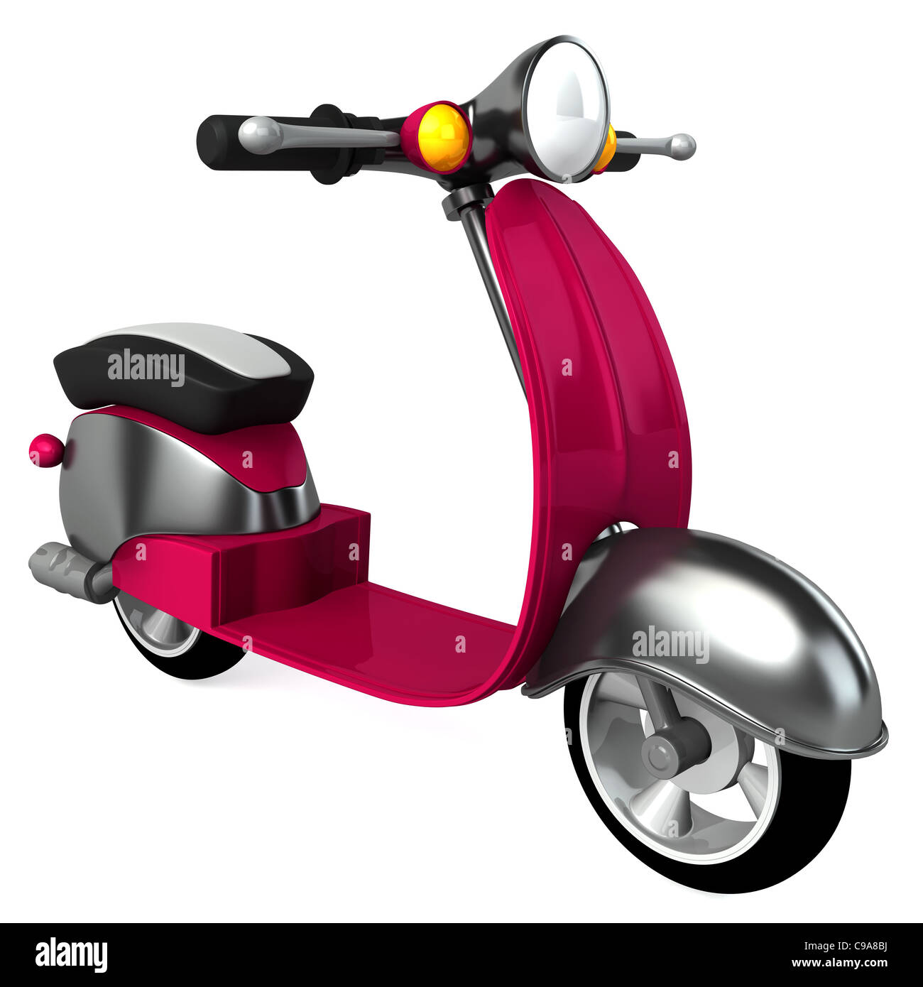 Vintage lila moped isolierten auf weißen Hintergrund Stockfoto