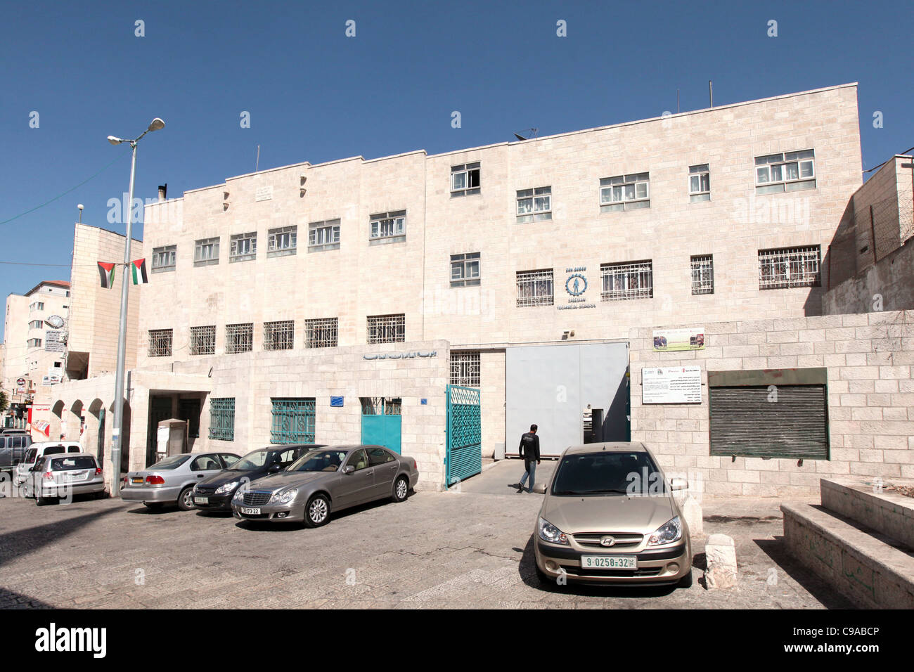 Hauptgebäude der Fachschule der Salesianer Don Boscos in Bethlehem, Palästina Stockfoto