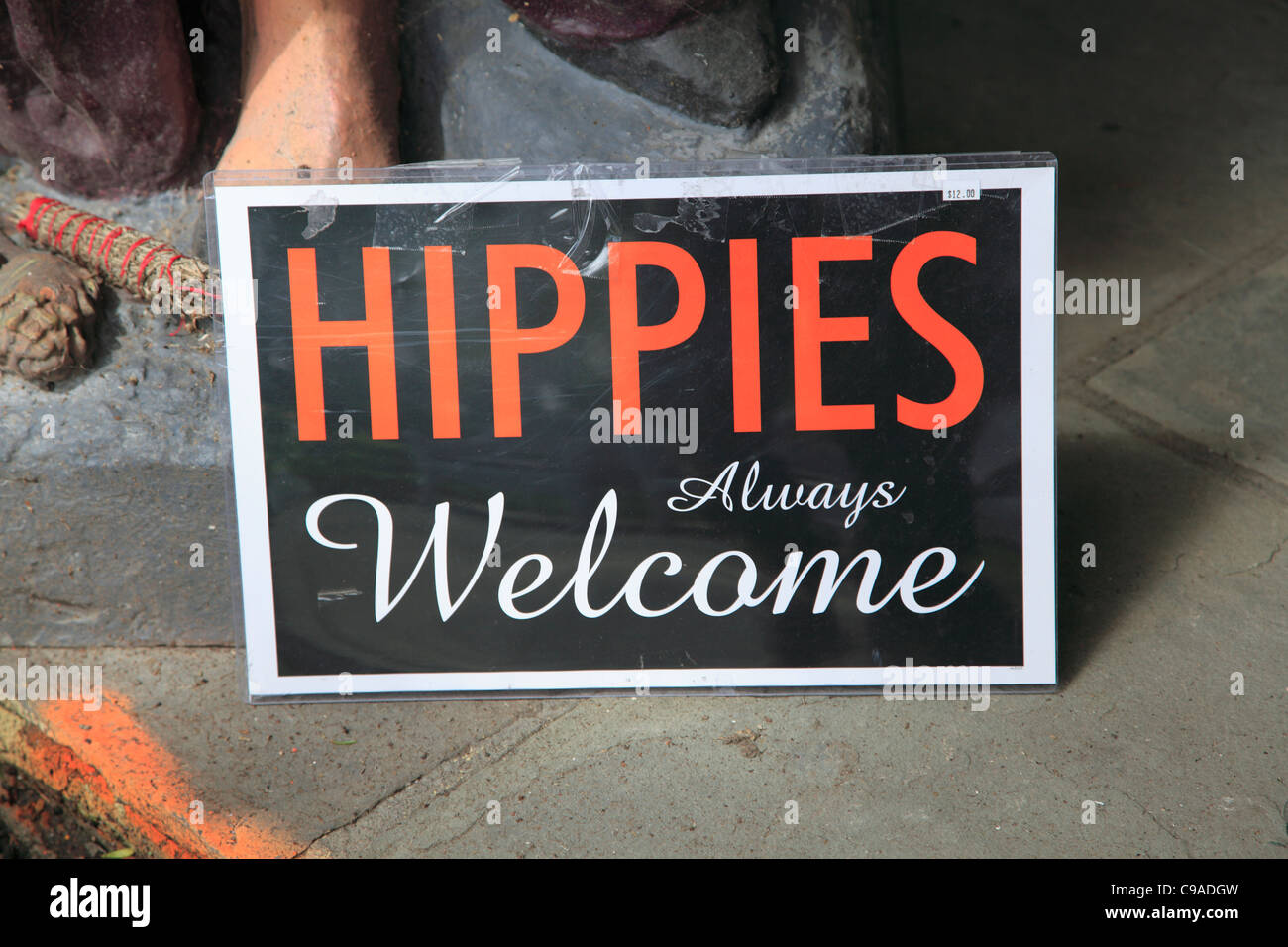 Shop Verkauf Hippie, Woodstock Festival Erinnerungsstücke, Woodstock, Catskills, Ulster County, New York, USA Stockfoto