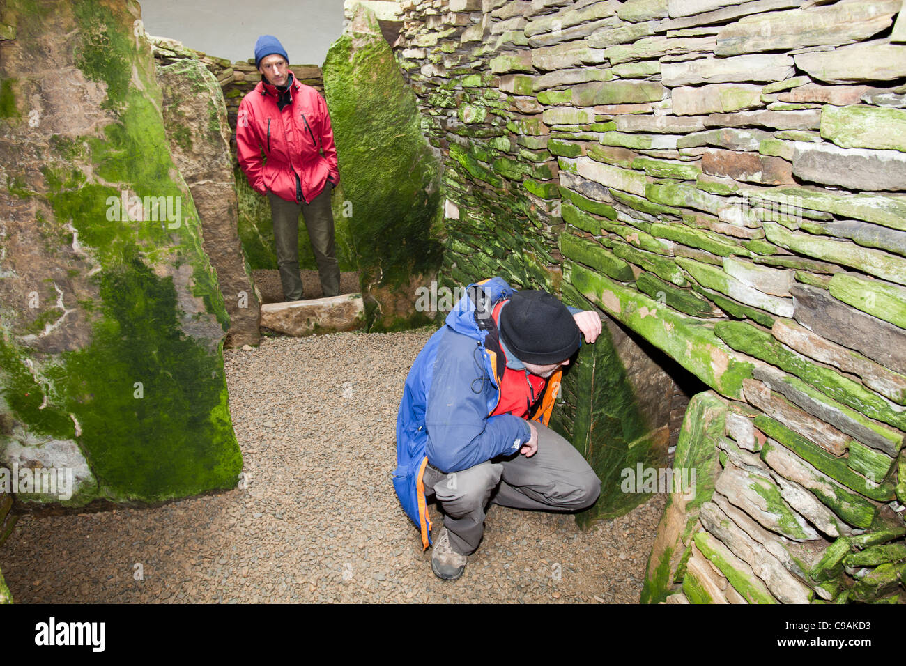 Unstan gekammert Cairn ist ein Steinzeit-Grabhügel in der Nähe von Stenness auf Orkney Festland. Stockfoto