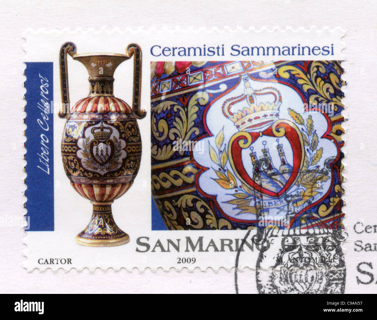 San Marino-Briefmarke Stockfoto