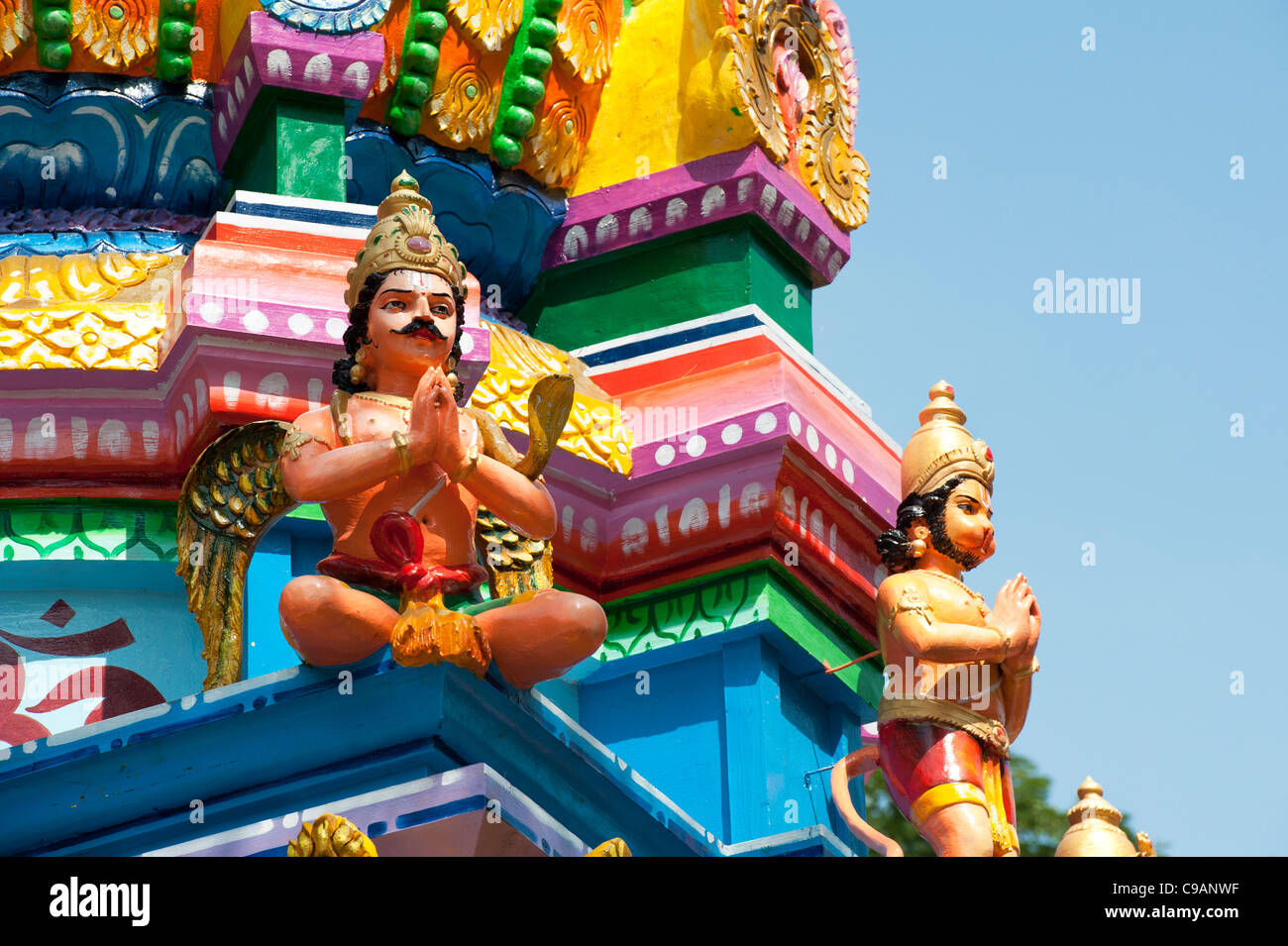 Bunten Hindu Hanuman Tempel. Andhra Pradesh, Indien Stockfoto Bunten Hindu Hanuman Tempel. Andhra Pradesh, Indien Stockfoto
