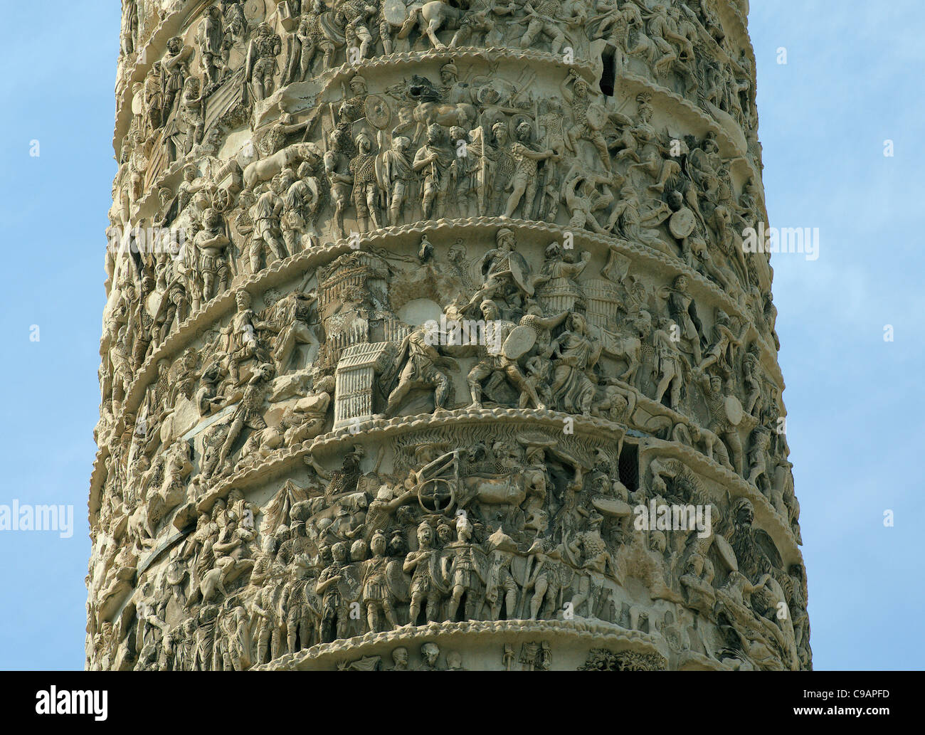 Kaiser Marcus Aurelius Spalte Piazza Colonna Rom Italien Stockfoto