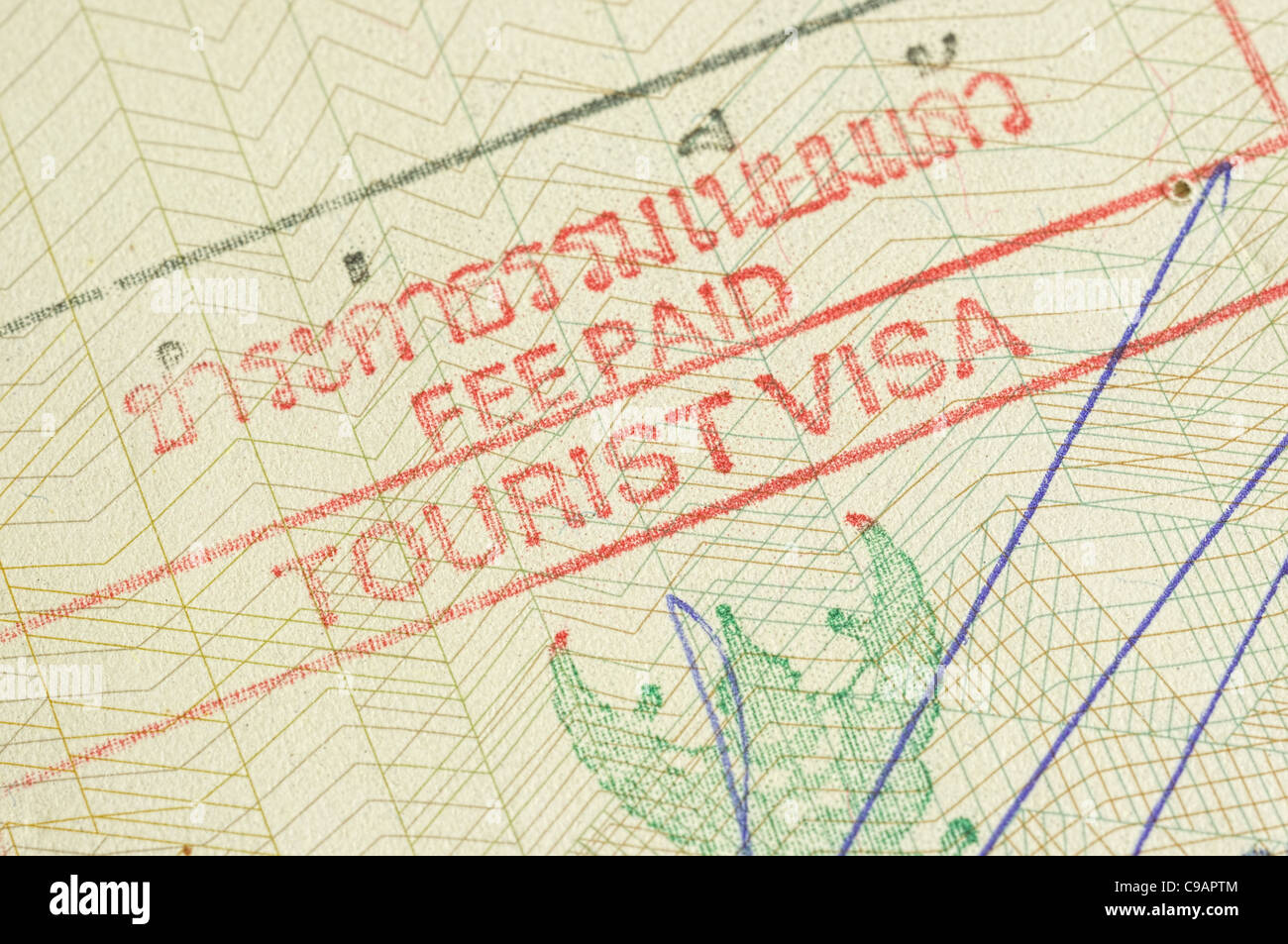 Tourist Visum-Stempel Stockfoto