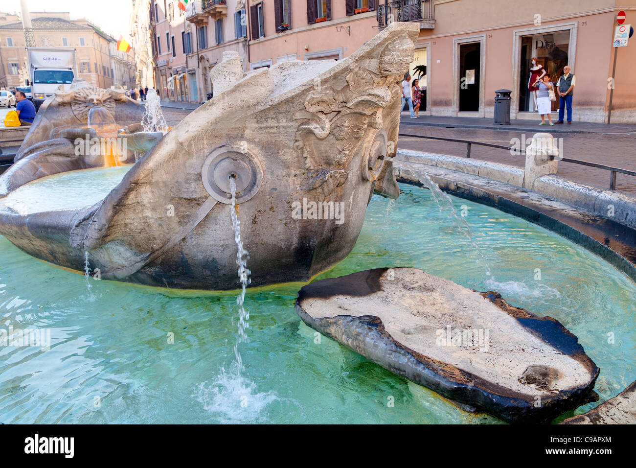 Barcaccia Brunnen Piazza di Spagna Rom Italien Stockfoto