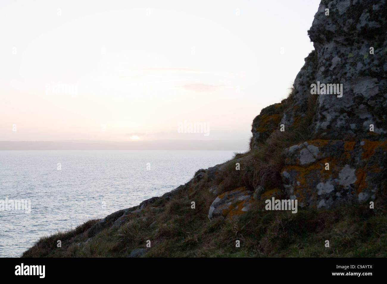 Sonnenuntergang; Mount's Bay; Cornwall; UK Stockfoto
