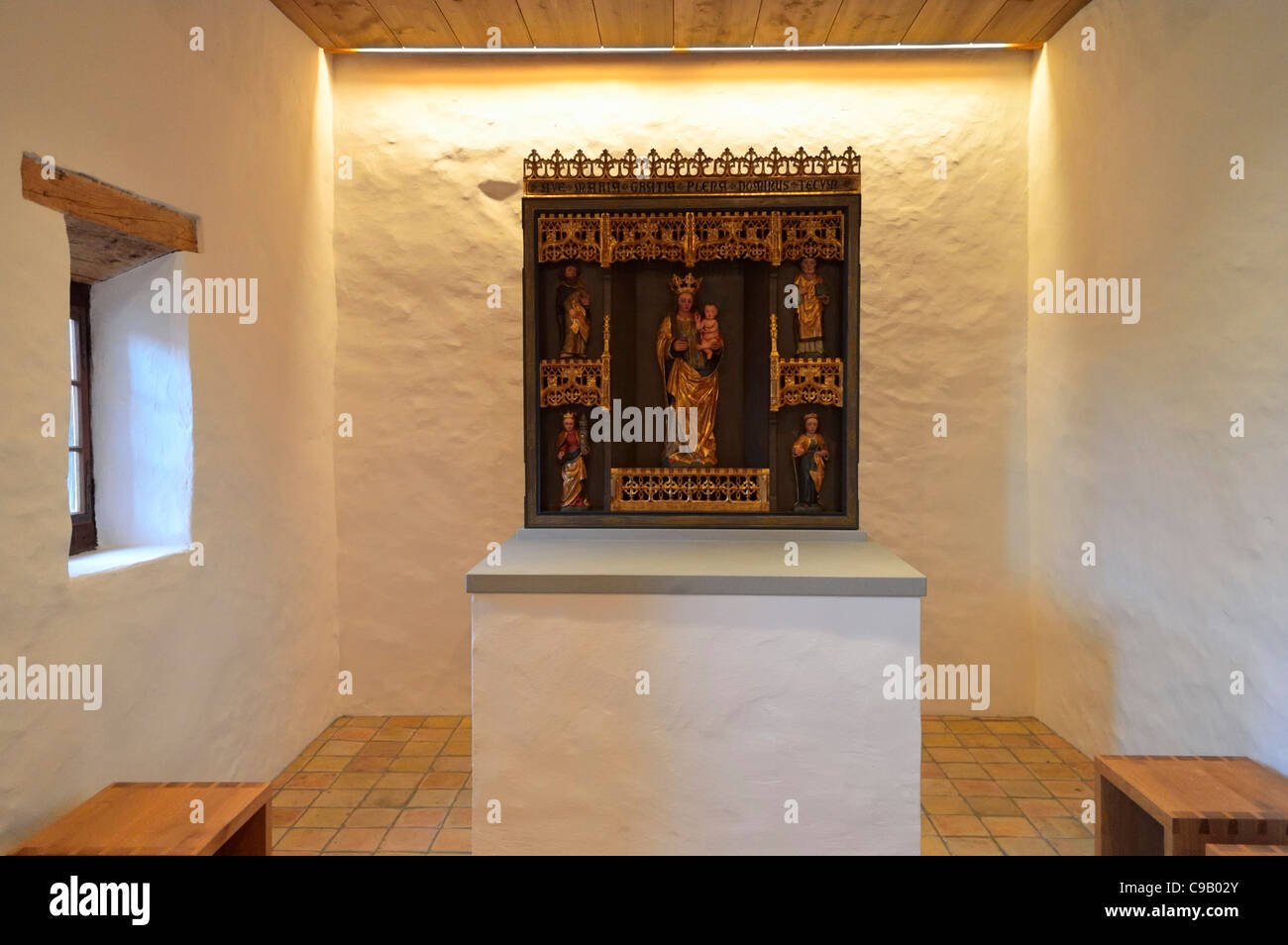 Der Altar von Schloss Gutenberg, Balzers, Fürstentum Liechtenstein LI Stockfoto