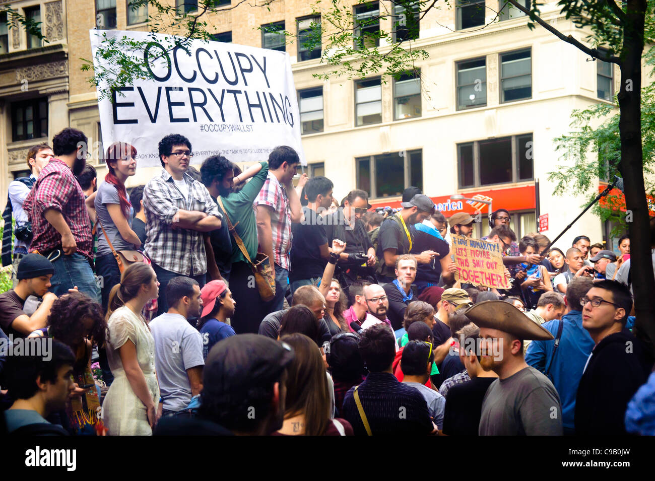 Occupy Wall Street, Zuccotti Park, New York, NY Stockfoto