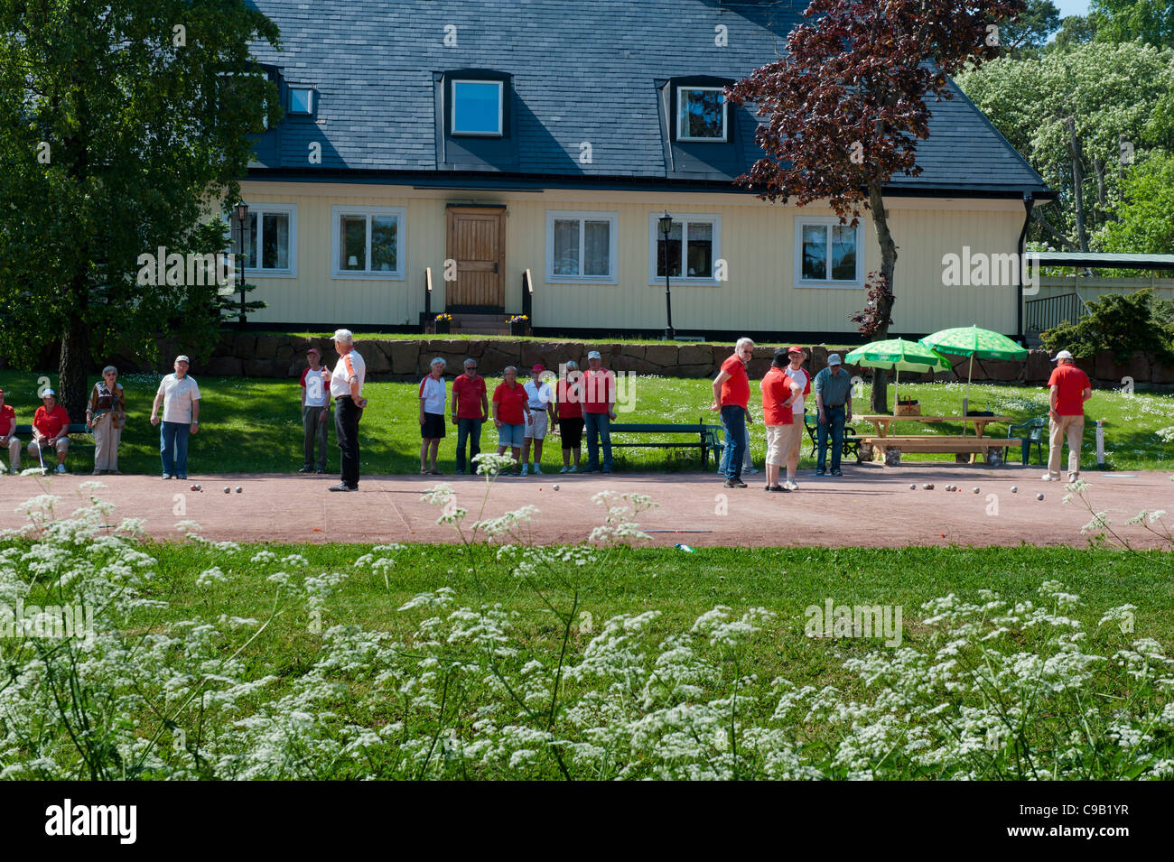 Bouleplatz in Åland, Finnland Mariehamn Stockfoto