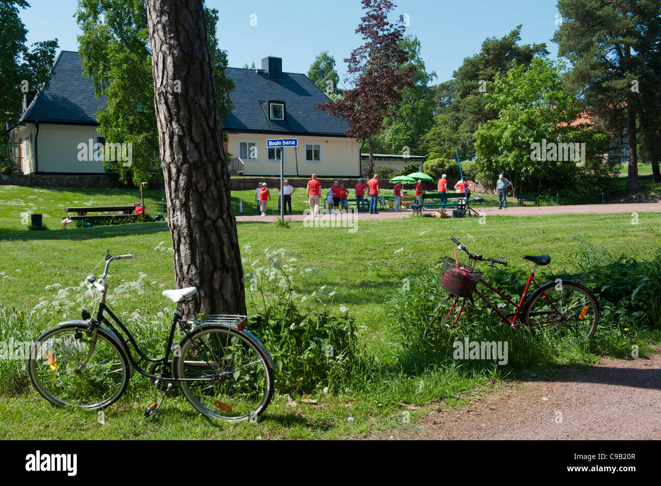 Bouleplatz in Åland, Finnland Stockfoto