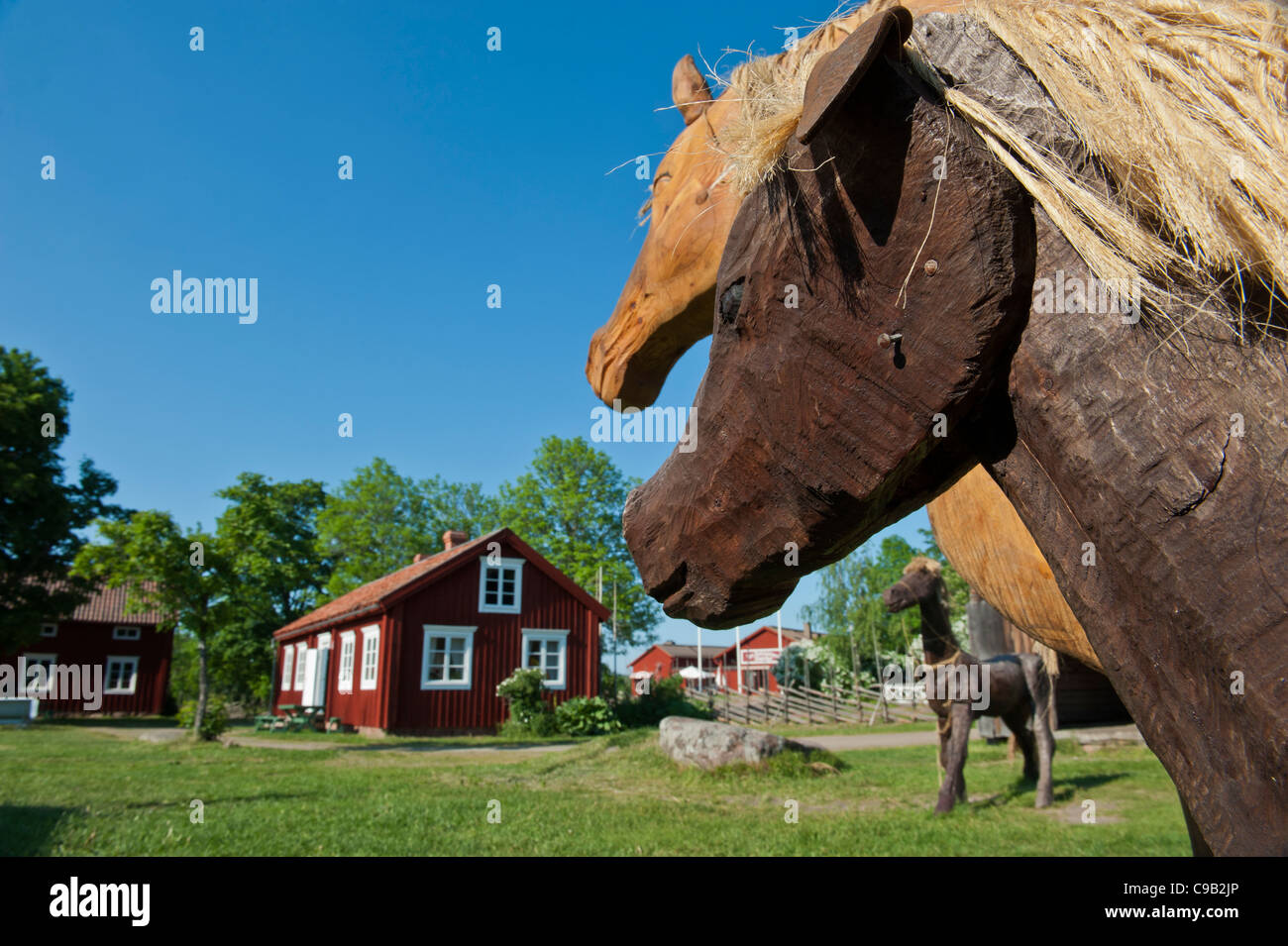 Jan Karlsgården Freilichtmuseum Åland, Finnland Stockfoto