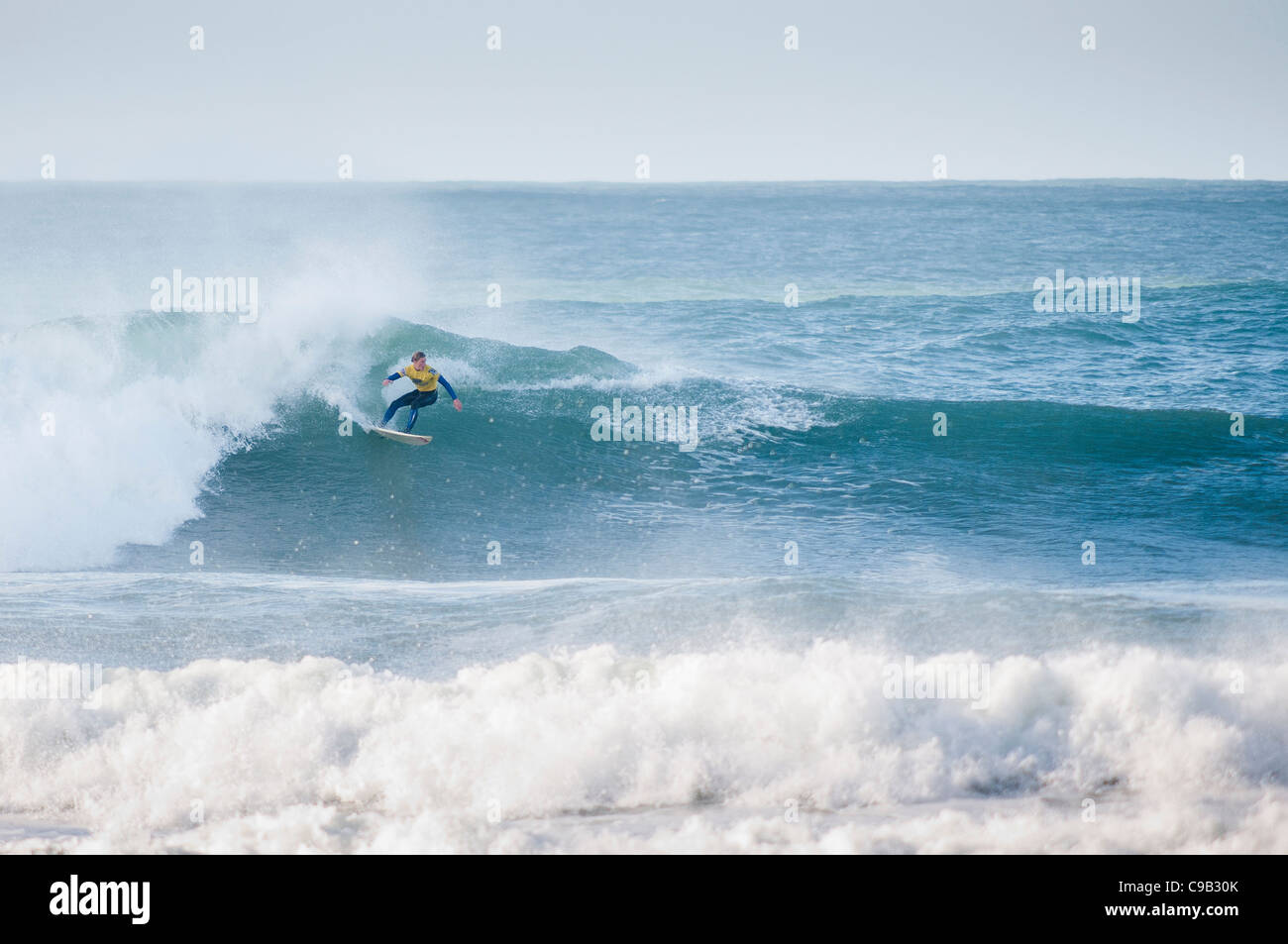 Der unerbittliche Super Serie UK Pro Surf Tour war in Newquay für eine andere Veranstaltung am 10. November 2011 Stockfoto