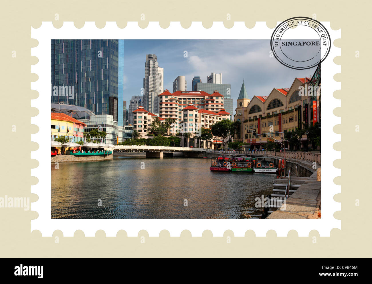 Lesen Sie Brücke am Clarke Quay. Singapur. Südost-Asien Stockfoto