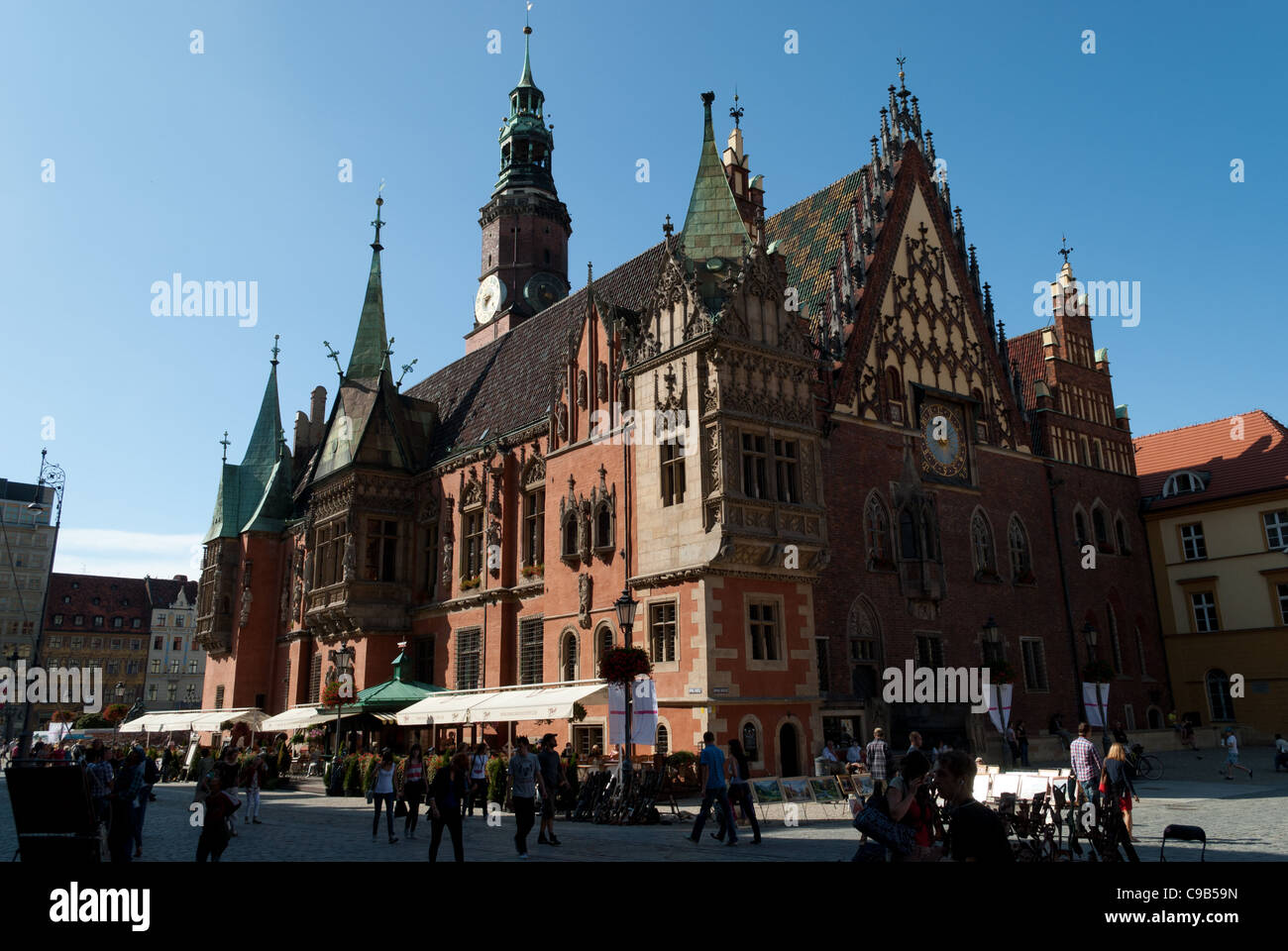 Breslauer Rathaus / Wrocławski Ratusz Stockfoto