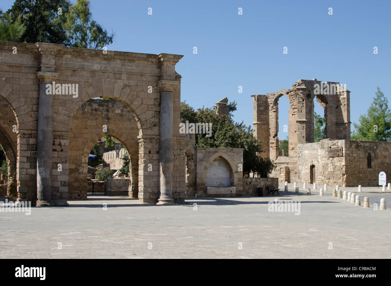 Eingang der alten venezianischen Palast, Famagusta, Nordzypern Stockfoto