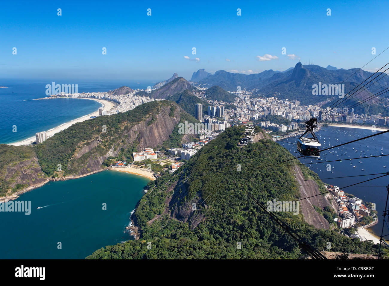 High Angle View vom Zuckerhut, Rio De Janeiro Brasilien Stockfoto