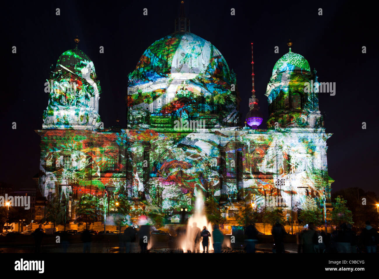 Berliner Dom während Lichterfest 2011, Berlin, Deutschland Stockfoto