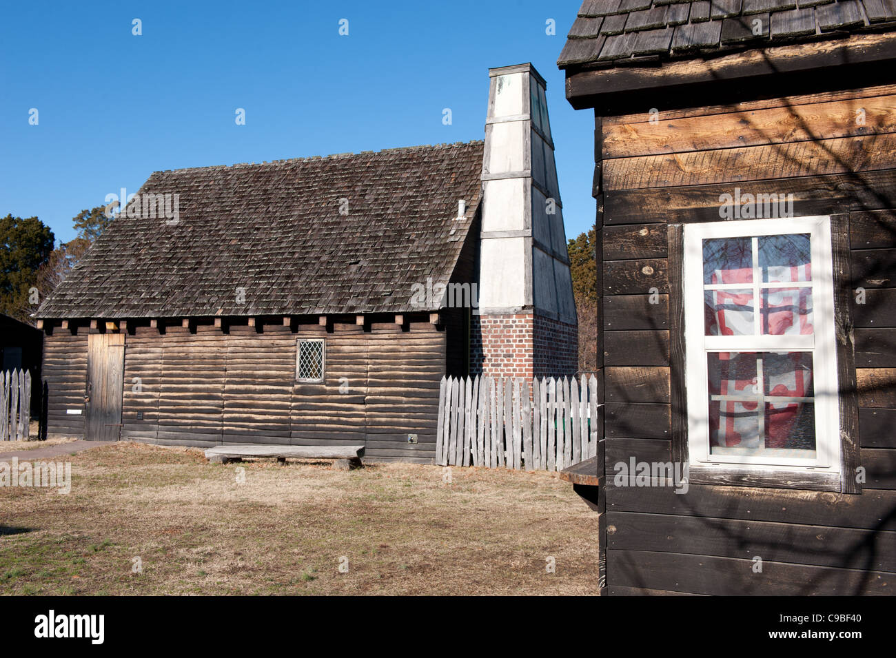 Historische Gebäude in St. Marys City, Maryland Stockfoto