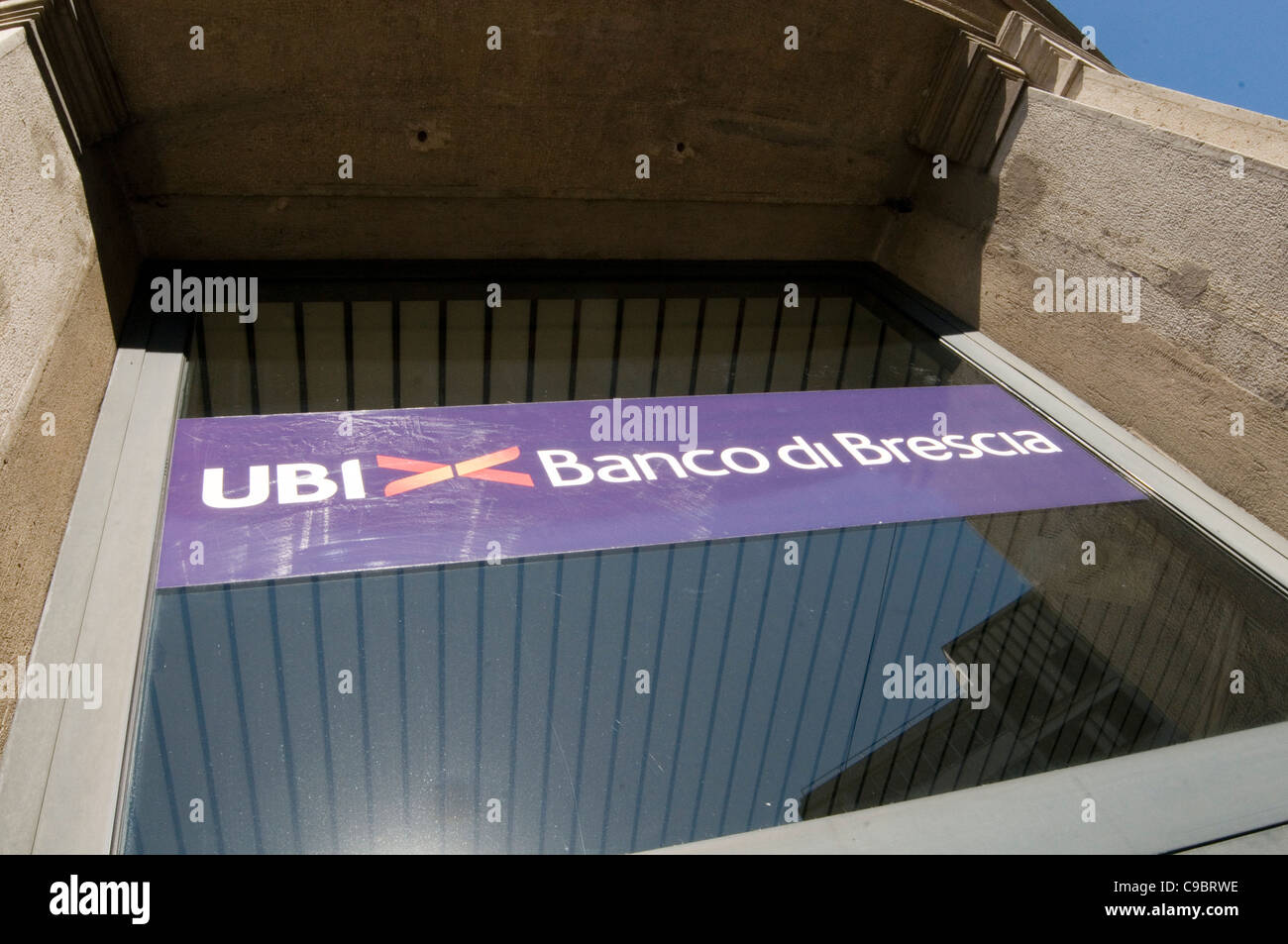 Banco di Brescia Unione di Banche Italiane S.c.p.A. gebrandmarkt als UBI Banca BPU (Banche Popolari Unite) und Banca Lombarda e Piemo Stockfoto