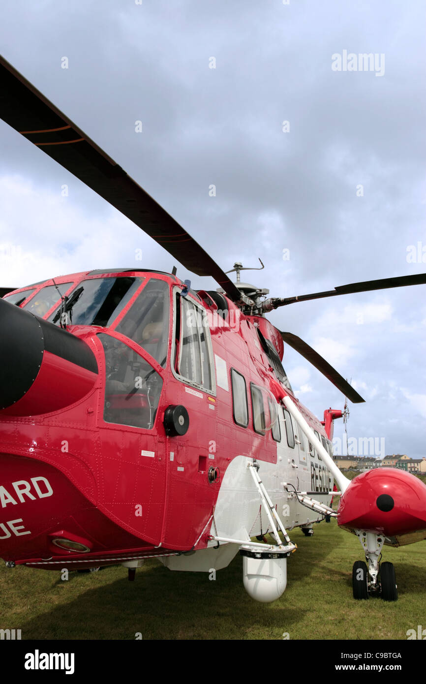 die Rotorblätter ein Meer-Rettungshubschrauber Stockfoto