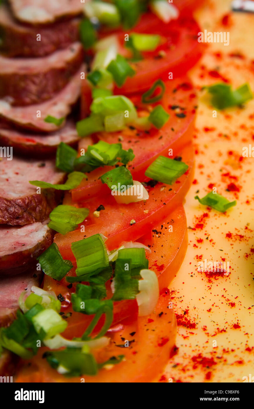 Essen - Ei, Schinken, Käse Stockfoto