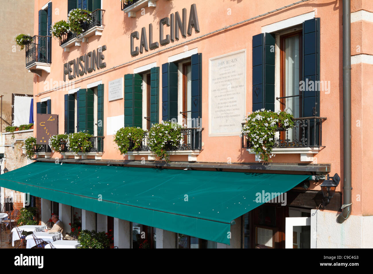 Ruskin Haus, Pensione Calcina Dorsoduro, Venedig, Italien, Europa. Stockfoto