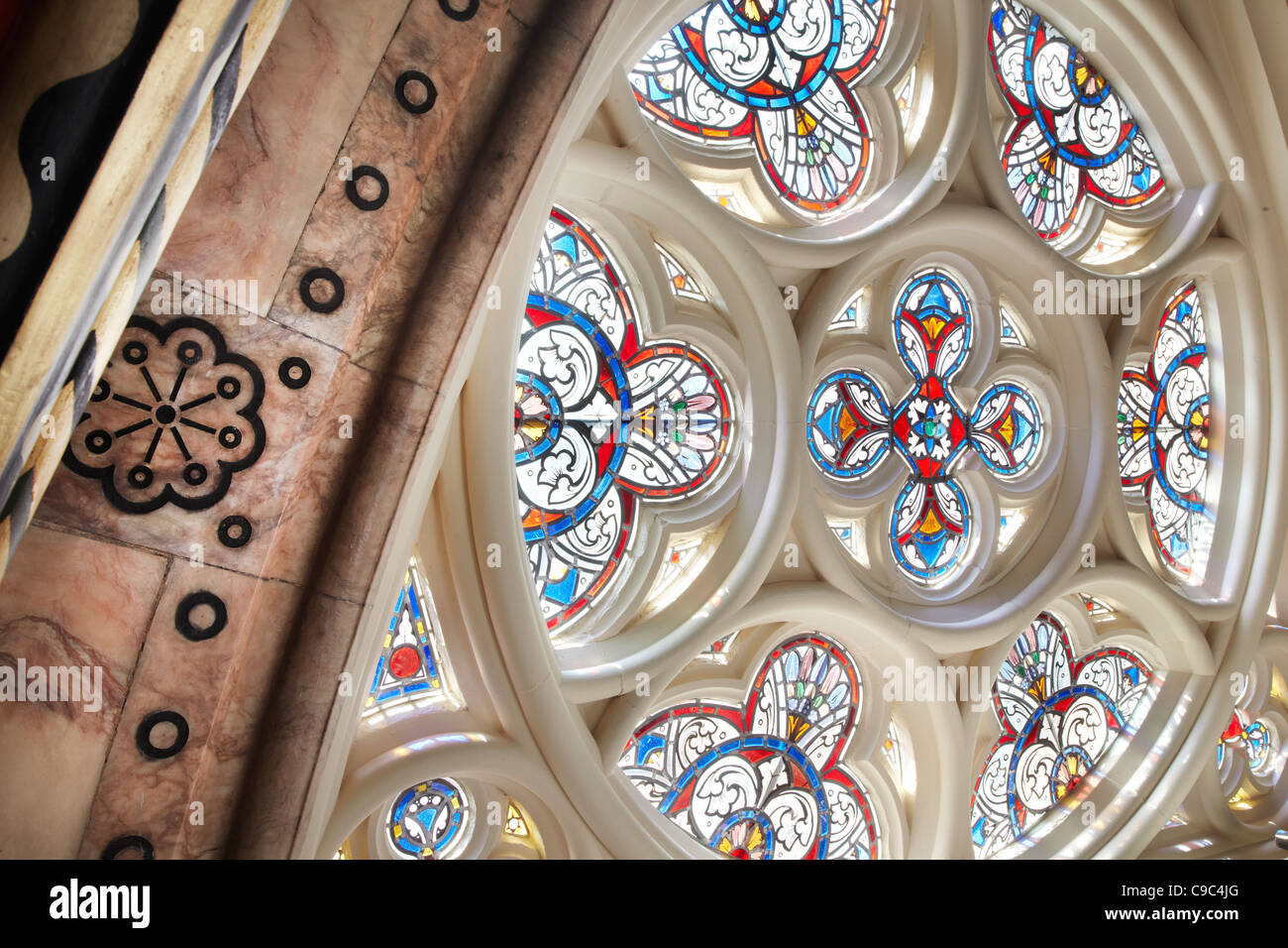 Margaret Street Allerheiligenkirche, London. Viktorianischen Gotik, Architekten William Butterfield, Restaurierung abgeschlossen 2011 Stockfoto