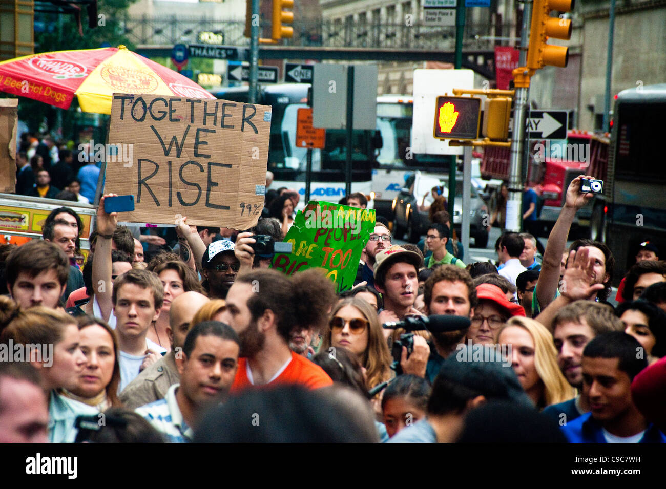 Occupy Wall Street, Zuccotti Park, New York, NY Stockfoto