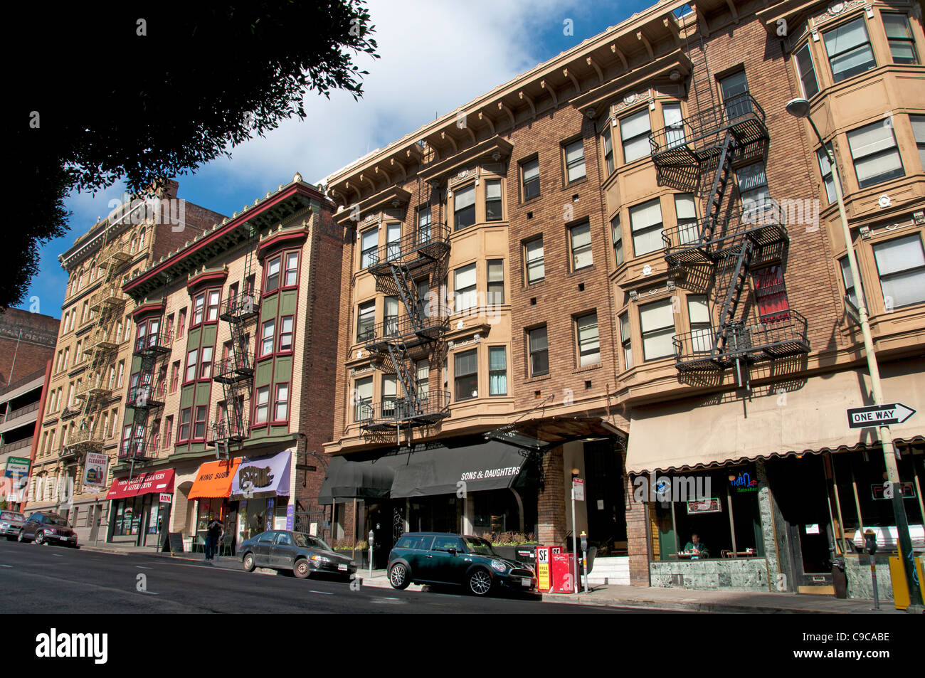 San Francisco Nob Hill beherbergt Straße Kalifornien Vereinigte Staaten Stockfoto